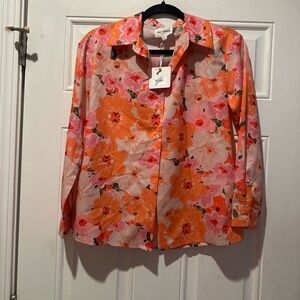 Love + Harmony Floral Elegance Button-Up Blouse-New